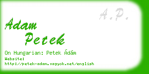 adam petek business card